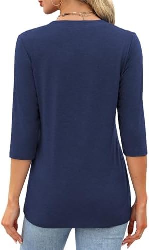 JomeDesign Womens Tops 3/4 Sleeve V Neck Shirts Dressy Casual Tunic Blouses Summer Tees