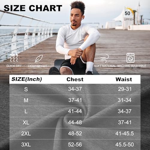 5170WzW-YL._AC_.jpg 7 Pack Long Sleeve Shirts for Men UPF 50+ UV Sun Protection Quick Dry Moisture Wicking Workout Tee Shirts