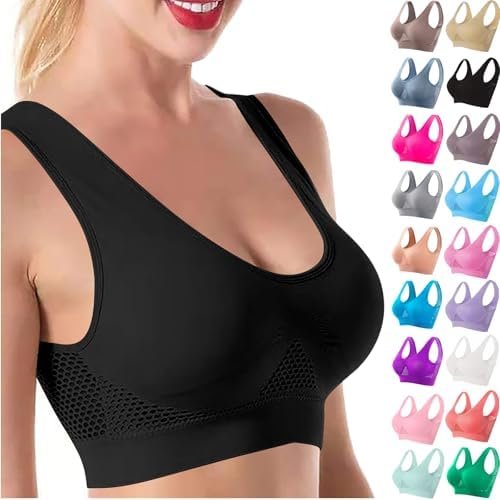 2025 New Breathable Cool Liftup Air Bra,Mesh Sports Bras for Women High Support,Plus Size Wireless Bras with Support and Lift