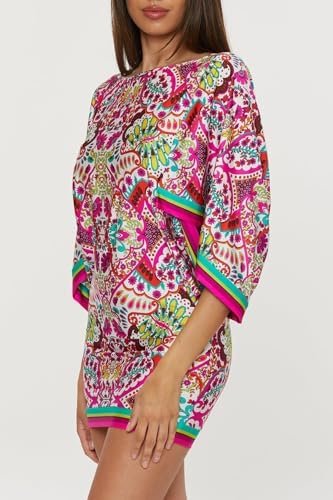 51qussRnL._AC_.jpg Trina Turk Women's Monaco Casablanca Tunic, Casual, Beach Cover Ups