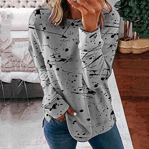 Ceboyel Womens Crew Neck Sweatshirt 2023 Striped Color Block Blouese Shirts Long Sleeve Pullover Tops Fall Fashion Clothes