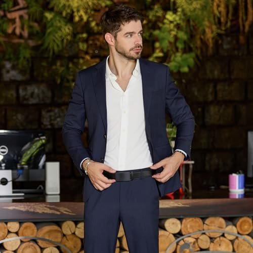 510HICGffSL._AC_.jpg VATAN Men's Belt Leather Ratchet Belt for Men Dress Casual Every Day with Adjustable Buckle, Trim to Fit