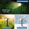 510On9Q0vIL._AC_.jpg Solar Spot Lights Outdoor Waterproof IP65, 12 Pack Landscape Spotlights with 46 LEDs, 3 Modes Auto On/Off Solar Powered Flood Lights for Outside Pathway, Yard, Garden, Walkway (Warm White)