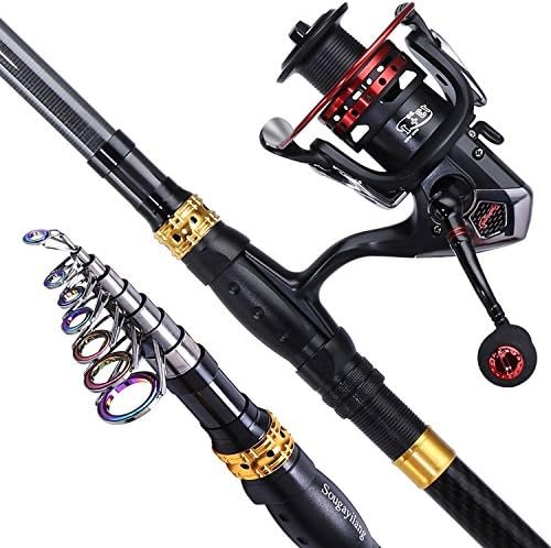 510n420k-0L._AC_.jpg Sougayilang Fishing Rod Reel Combo with Telescopic Fishing Pole Spinning Reel Carrier Bag for Travel Saltwater Freshwater Fishing