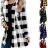Flannel Plaid Shirt Women Trendy Plus Size Work Cardigan Long Sleeve Loose Buffalo Gingham Jacket Open Front Outfits