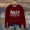 Generic Halloween Sweatshirts for Women 1692 Salem Broom Co Graphic Pullover Crewneck Long Sleeve Shirts 2024 Fall Outfits