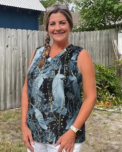 512jaXGHS7L._AC_.jpg Summer Tops for Women Sleeveless V Neck Tshirt Loose Fit Casual Tank Tunic Blouse