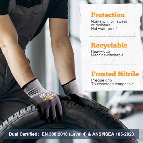 513pJ3OhVNL._AC_.jpg TitanFlex Work Gloves Microfoam Nitrile Coated Men Women, Safety Warehouse Gloves with Grip, Touchscreen, Seamless Knit Nylon
