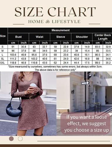 513yxFy9tgL._AC_.jpg Ekouaer Womens Nightgown Long Sleeve Rib Knit Pajama Dress V Neck Soft Loungewear Sleepwear S-XXL