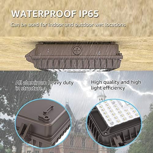 5142wwid0yL._AC_.jpg HYPERLITE 65W LED Canopy Light (6 Pack) 8450LM Super Bright 5000K Day Light,9.1" x 9.1",100-277Vac UL Qualified IP65 Waterproof for Warehouse,Parking Garage,Entrance,Backyard