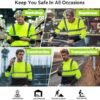 ProtectX Men's High Visibility Heavy Duty Long Sleeve Reflective Safety T-Shirts for Construction, Class 2-3 Type R