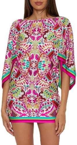 514exxXegYL._AC_.jpg Trina Turk Women's Monaco Casablanca Tunic, Casual, Beach Cover Ups