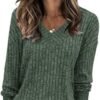 515Y3bQJonL._AC_.jpg Womens Tops Fall Fashion Sweaters Long Sleeve Shirts V Neck Sweatshirts Casual Loose Winter Clothes 2025