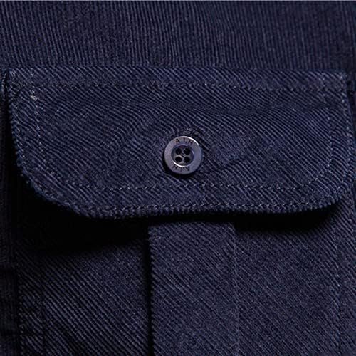 Men Shirts Long Sleeve Dress Collar Shirt Cotton Button Down T Shirt Solid Big and Tall Outdoor Fashion Tee Tops