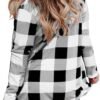 Flannel Plaid Shirt Women Trendy Plus Size Work Cardigan Long Sleeve Loose Buffalo Gingham Jacket Open Front Outfits