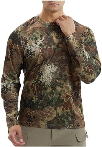 Generic Men'S Long Sleeve Sun Protection Shirts Lightweight Hunting Shirt Quick Dry Fishing Hoodie Summer Camouflage Shirts