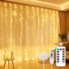 51AkGLG0yRL._AC_.jpg Minetom Curtain Lights, 300 LED Dimmable Fairy Lights with Remote and Timer, 8 Modes, USB Powered String Lights for Room Wall Party Xmas Indoor Decor, Warm White