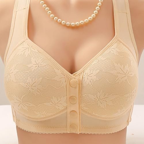 Plus Size Daisy Bras for Older Women Comfy Front Closure Push Up No Underwire Supportive Bra for Seniors 2025