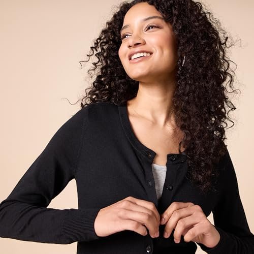 Amazon Essentials Women's Lightweight Crewneck Cardigan Sweater (Available in Plus Size)