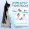 COSLUS Water Dental Flosser Teeth Pick: Portable Cordless Oral Irrigator 300ML Rechargeable Travel Irrigation Cleaner IPX7 Waterproof Electric Flossing Machine for Teeth Cleaning C20(F5020E)