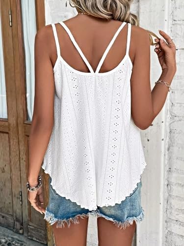 ATHMILE Women's Tank Tops Sleeveless Summer Top Spaghetti Strap Spring Shirt Loose Fit Beach Vacation 2025 Casual
