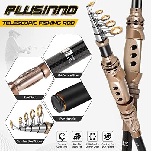 51IPdsTmruL._AC_.jpg PLUSINNO Fishing Rod and Reel Combos Carbon Fiber Telescopic Fishing Pole with Reel Combo Sea Saltwater Freshwater Kit Fishing Rod Kit