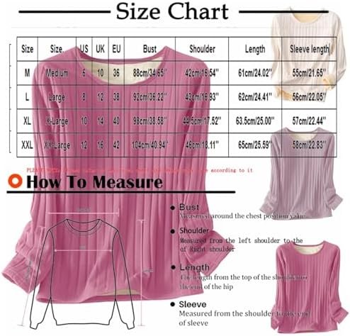 Women's Long Sleeve Thermal Pullover Winter Warm Crewneck Shirts Fleece Lined Pajamas Tops Soft Fuzzy Loungewear