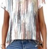 Alaroo Womens Summer Tops Short Sleeve Shirts Crew Neck Cute Trendy Tunic Blouses (S-3XL)