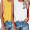 Womens Tank Tops Summer Sleeveless Casual Shirts Loose Fit Tunic Beach Vacation Outfits