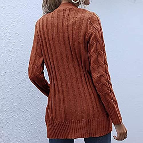 Women's Cardigan Chunky Open Front Button Sweaters with Pockets Loose Slouchy Oversized Fall Outerwear Coat