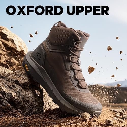 NORTIV 8 Men's Tactical Hiking Boot Lightweight Cushion Sole Boots for Work All Day Side Zipper Motorcycle Combat Military Boot Arch Support 8 Inches Terrascope