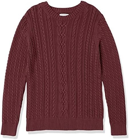 Amazon Essentials Women's Soft Fisherman Cable Long-Sleeve Crewneck Sweater (Available in Plus Size)