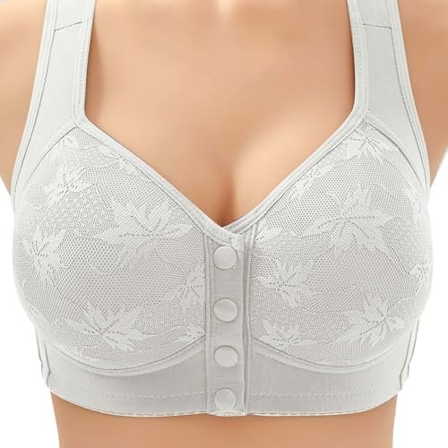 51P3LvrBADL._AC_.jpg 2025 Daisy Bras for Older Women Front Closure Bra Full Coverage Comfortable Bras No Underwire Plus Size Bra