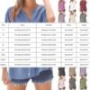 Linen Shirts for Women Trendy Button Down Work Plus Size V Neck Boho Clothes Summer Tops for Seniors 2025