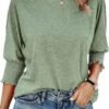 51StJ-jgyVL._AC_.jpg Dokotoo Women's 2025 Fashion Tops 3/4 Sleeve T-Shirts Cute Crewneck Basic Business Tees Blouses
