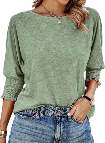 51StJ-jgyVL._AC_.jpg Dokotoo Women's 2025 Fashion Tops 3/4 Sleeve T-Shirts Cute Crewneck Basic Business Tees Blouses