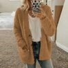 Winter Coats for Women Fleece Jacket Warm Casual Coats with Pockets Long Sleeve Button Down Cardigans Sweaters