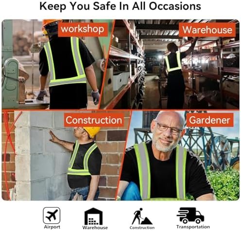 ProtectX High Visibility Short Sleeve Shirts Reflective Hi Vis Safety Shirts for Men and Women Shirts for Construction 1 Pack