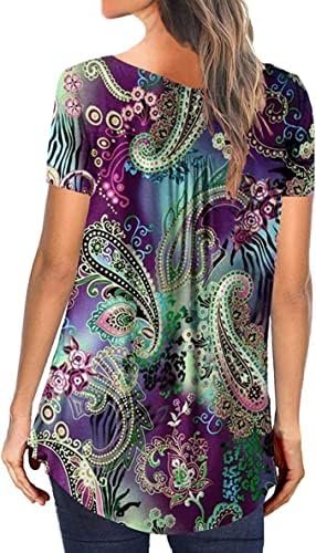 51W2PO3naPL._AC_.jpg Womens Tops Hide Belly Tunic Summer Short Sleeve T Shirts Flowy Henley Tshirt Casual Dressy Blouses for Leggings