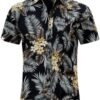 Mens Hawaiian Shirts Tops Short Sleeve Floral Button Down Beach Shirt Vintage Tropical Palm Summer Lightweight Blouses Male