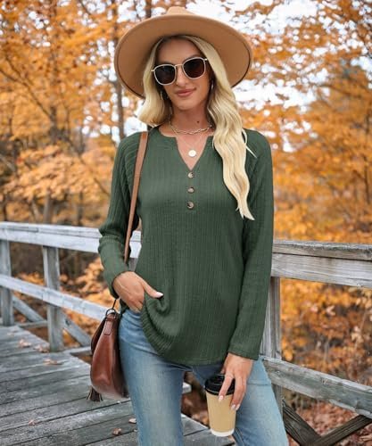 51bMBPstUDL._AC_.jpg Womens Sweaters Fashion Long Sleeve Shirts V Neck Pullover Trendy Casual Loose Fit Sweatshirt