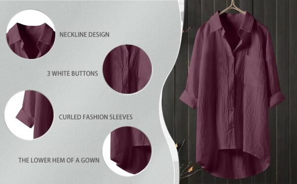 Linen Shirt for Women Breathable Tops Loose Crewneck Tops Womens Daily T Shirts Summer Shirts for Women 2025