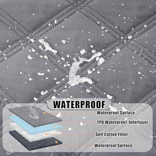 Smiry Waterproof Dog Bed Cover Blanket 30x70, Soft Reversible Pet Blanket, Washable Leakproof Cats Dogs Couch Cover for Sofa, Couch, Furniture, Grey/Dark Grey