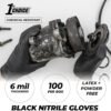 1st Choice Black Nitrile Gloves, Disposable, Latex-Free, 6 Mil, Textured, Industrial, for Mechanics, Cleaning, Automotive Use