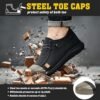 51cy2cF3t7L._AC_.jpg Slip On Steel Toe Shoes Men Women Waterproof Non Slip Lightweight Comfortable Walking Loafers No-Laces