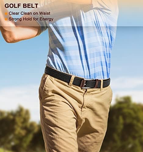 BULLIANT Belt for Men 2Pack,Mens Gift Stretch Braided Web Belt Elastic for Casual Golf Jeans,1 3/8"