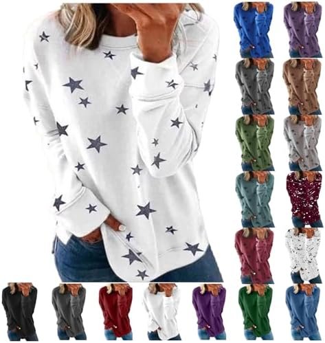 Sweatshirt for Women Oversized Graphic Comfy Long Sleeve Shirts Casual Fashion Spring Crewneck Pullover Tops Clothing