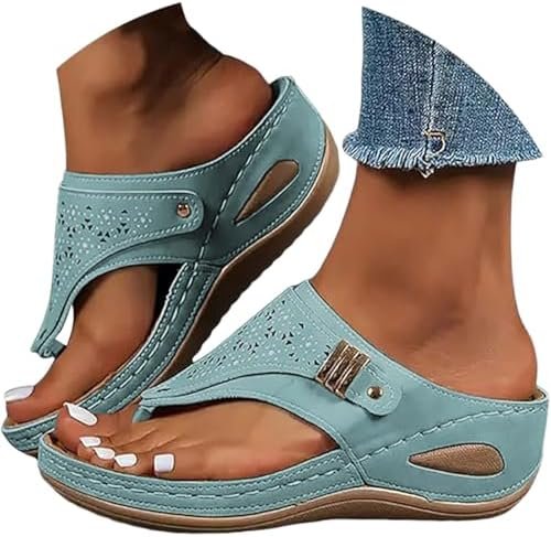 51fAk8dPe8L._AC_.jpg Orthopedic Sandals for Women - Arch Support Wedge Flip Flops, Summer 2025 Comfortable Dressy Casual Beach Slippers