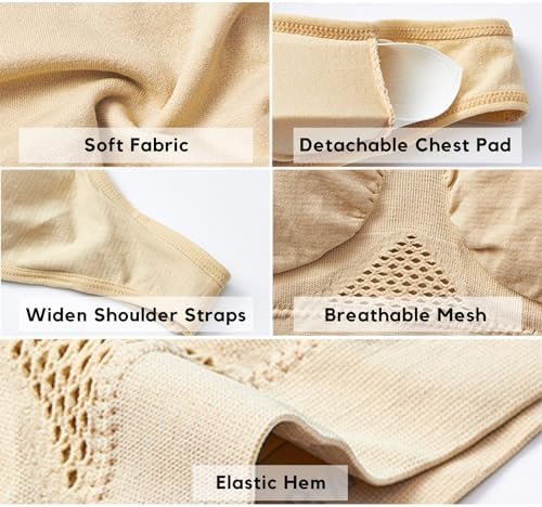 Breathable Anti-Sagging Breasts Sports Bras for Women Cooling Comfort Wireless Bra Breathable Lift Up Air Bra