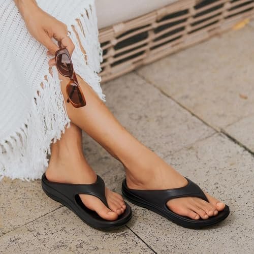 shevalues Orthopedic Sandals for Women Arch Support Recovery Flip Flops Pillow Soft Summer Beach Shoes